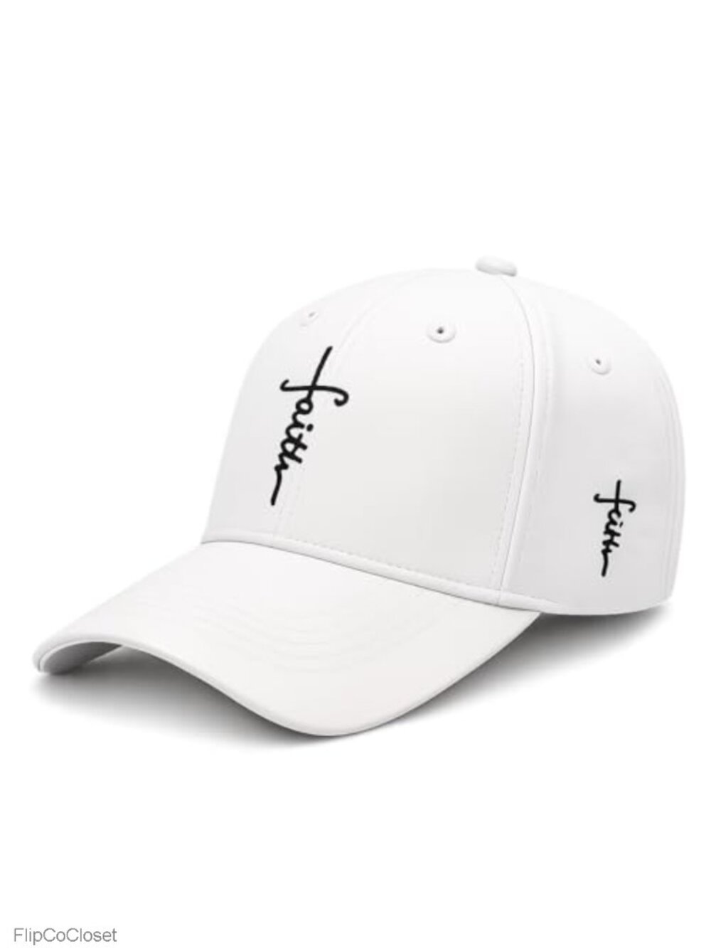 Embroidered Faith Cross Adjustable Baseball Cap for Men Women Cotton